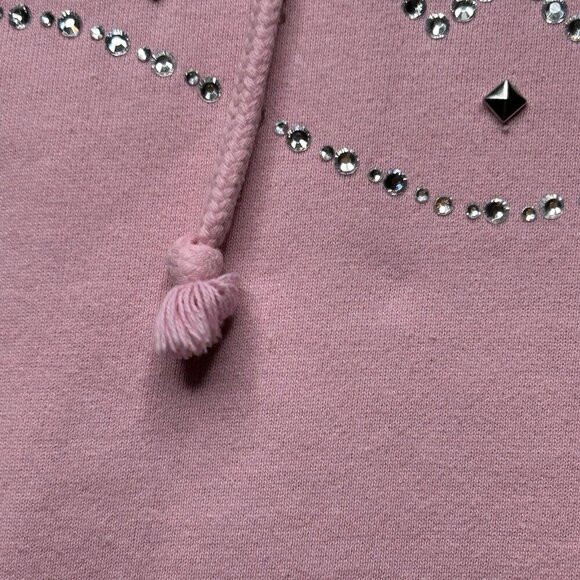 Teddy Fresh Hoodie Womens 2X Pink Embroidered Floral Bling Pullover Plus Size - Picture 6 of 14
